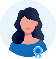 Female real estate agent with award badge